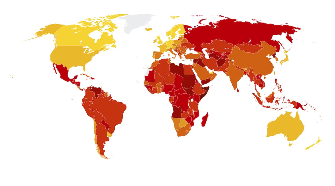 TransperancyInternationalによるグローバル腐敗指数