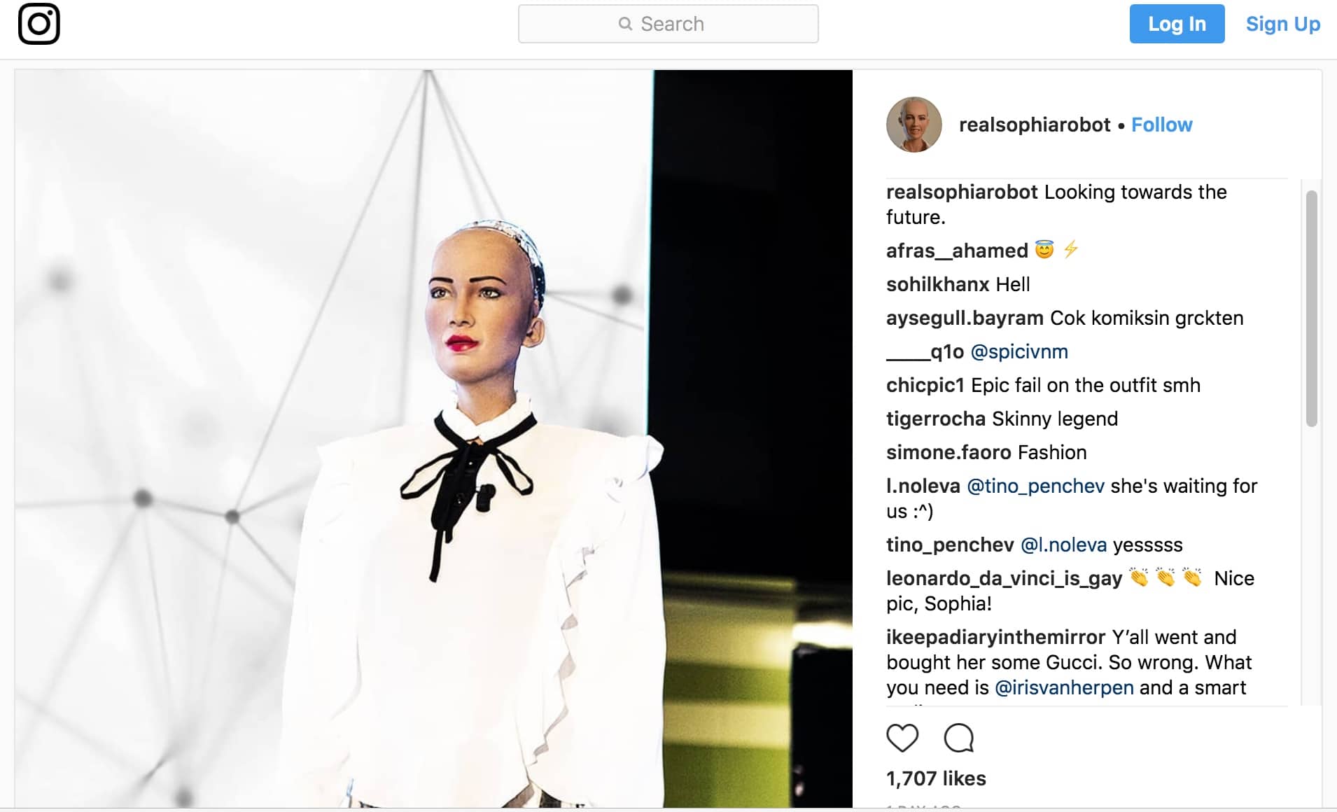 Sophia Robot Instagram